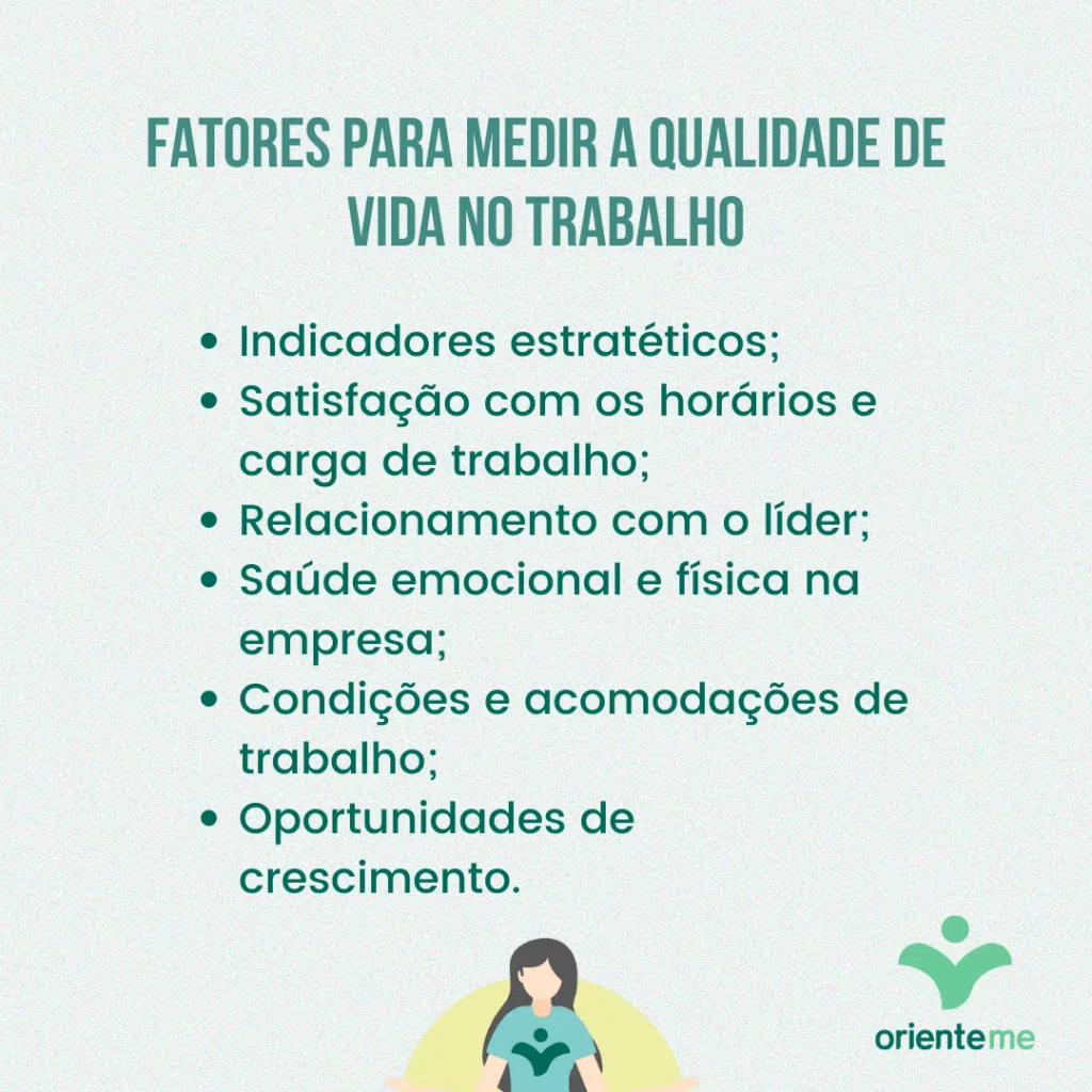 Fatores para medir a qualidade de vida no trabalho